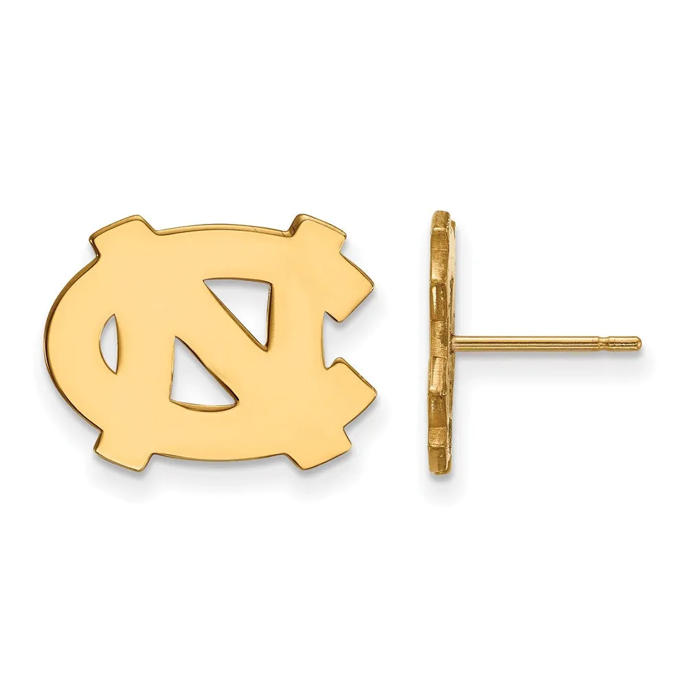 10k Yellow Gold U of North Carolina Small 'NC' Post Earrings