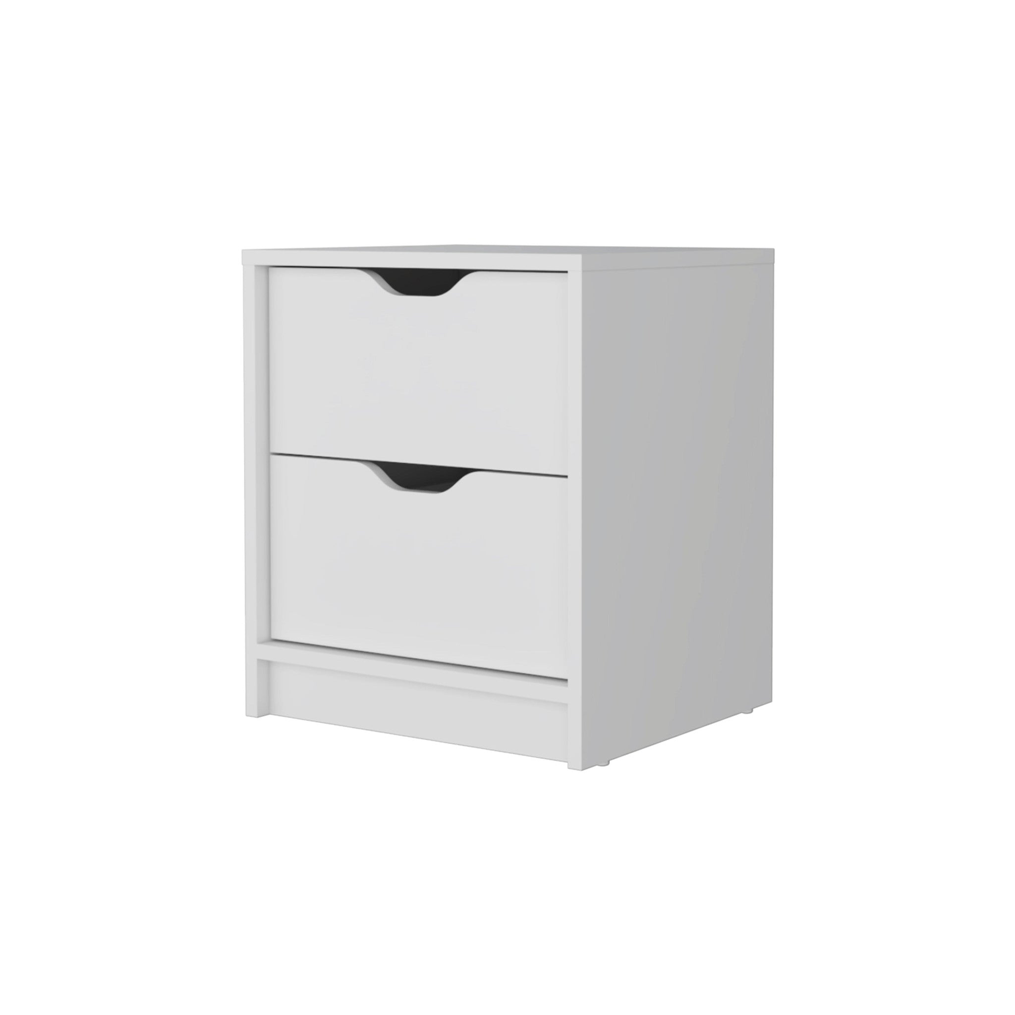 19 White Two Drawer Nightstand With Integrated Tech