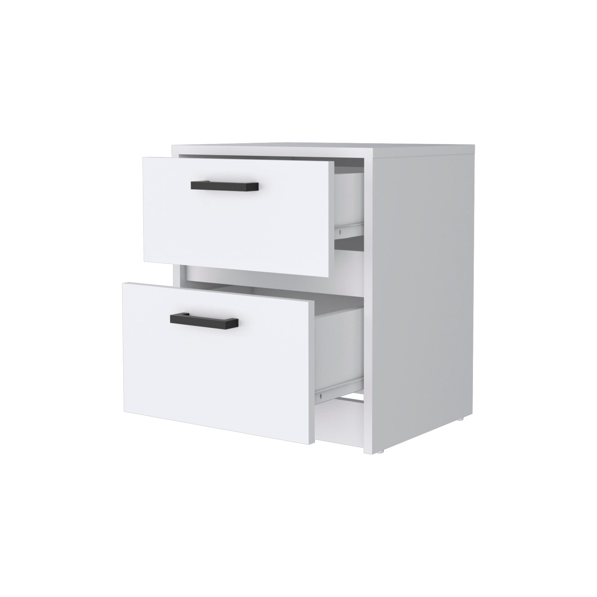 19 White Two Drawer Nightstand With Integrated Tech