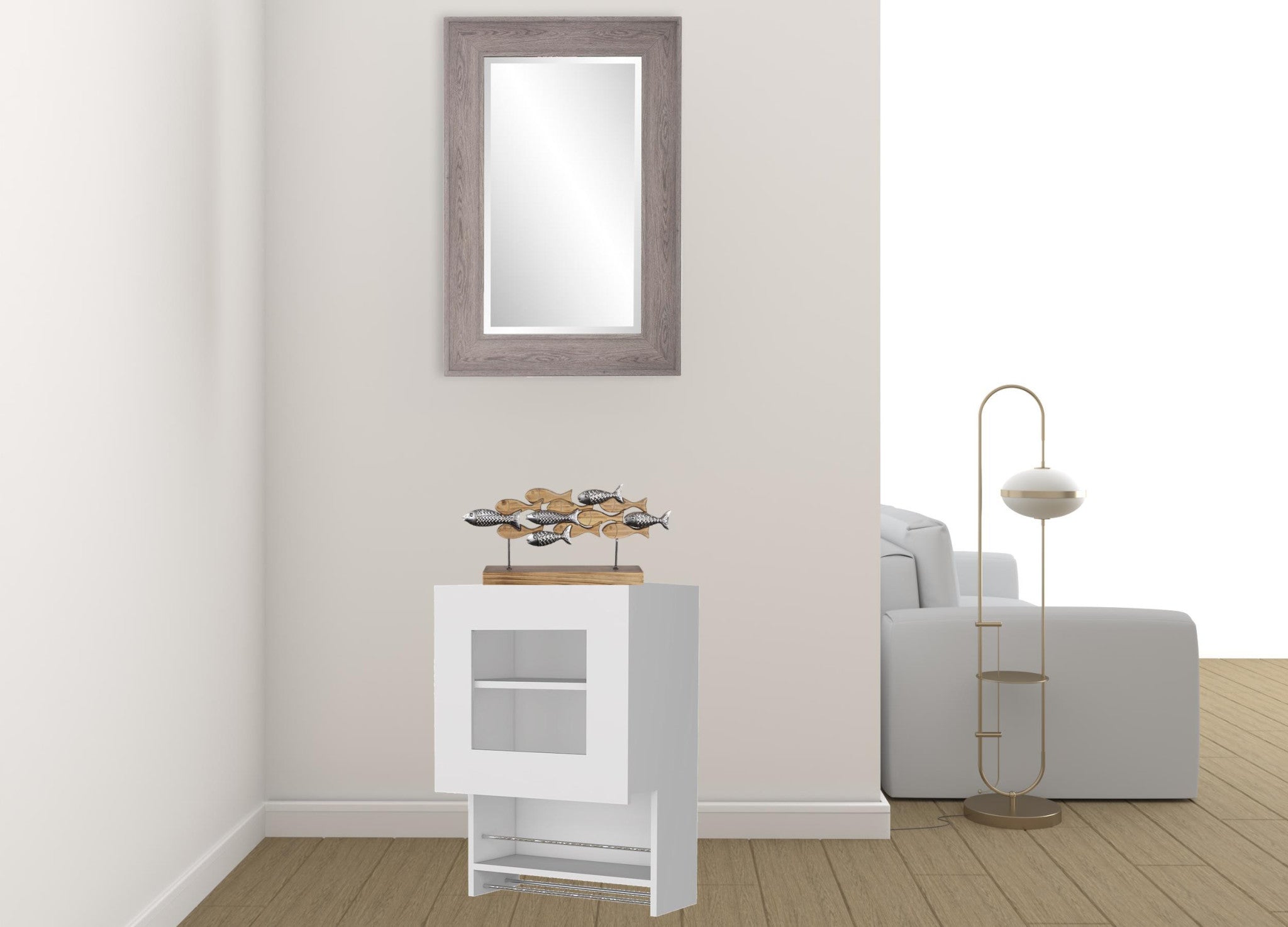 20 White Accent Cabinet With Two Shelves