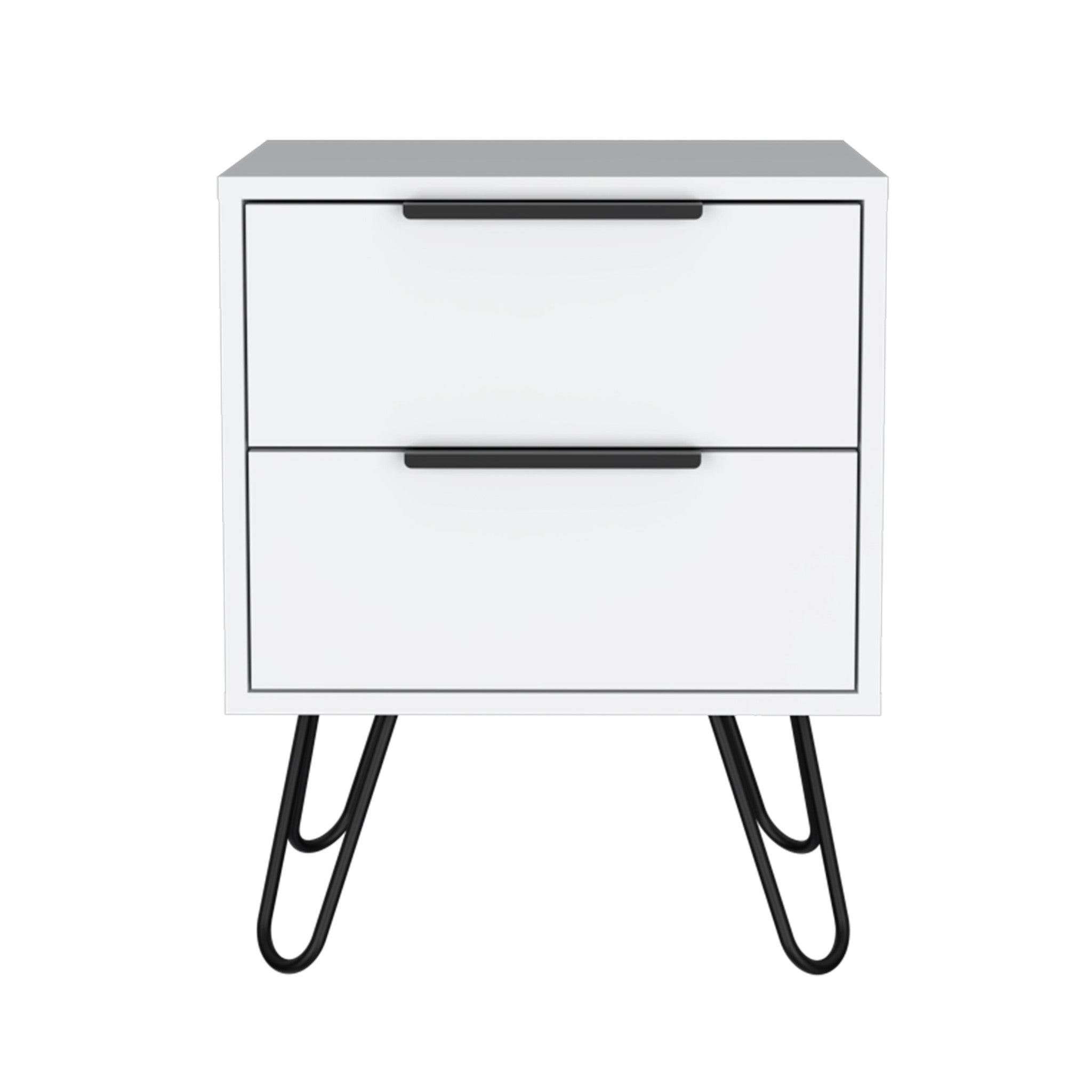 22 White Two Drawer Nightstand