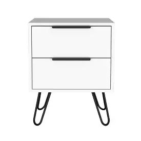 22 White Two Drawer Nightstand