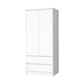 32 White Accent Cabinet Soft Close With Multiple Shelves And Two Drawers