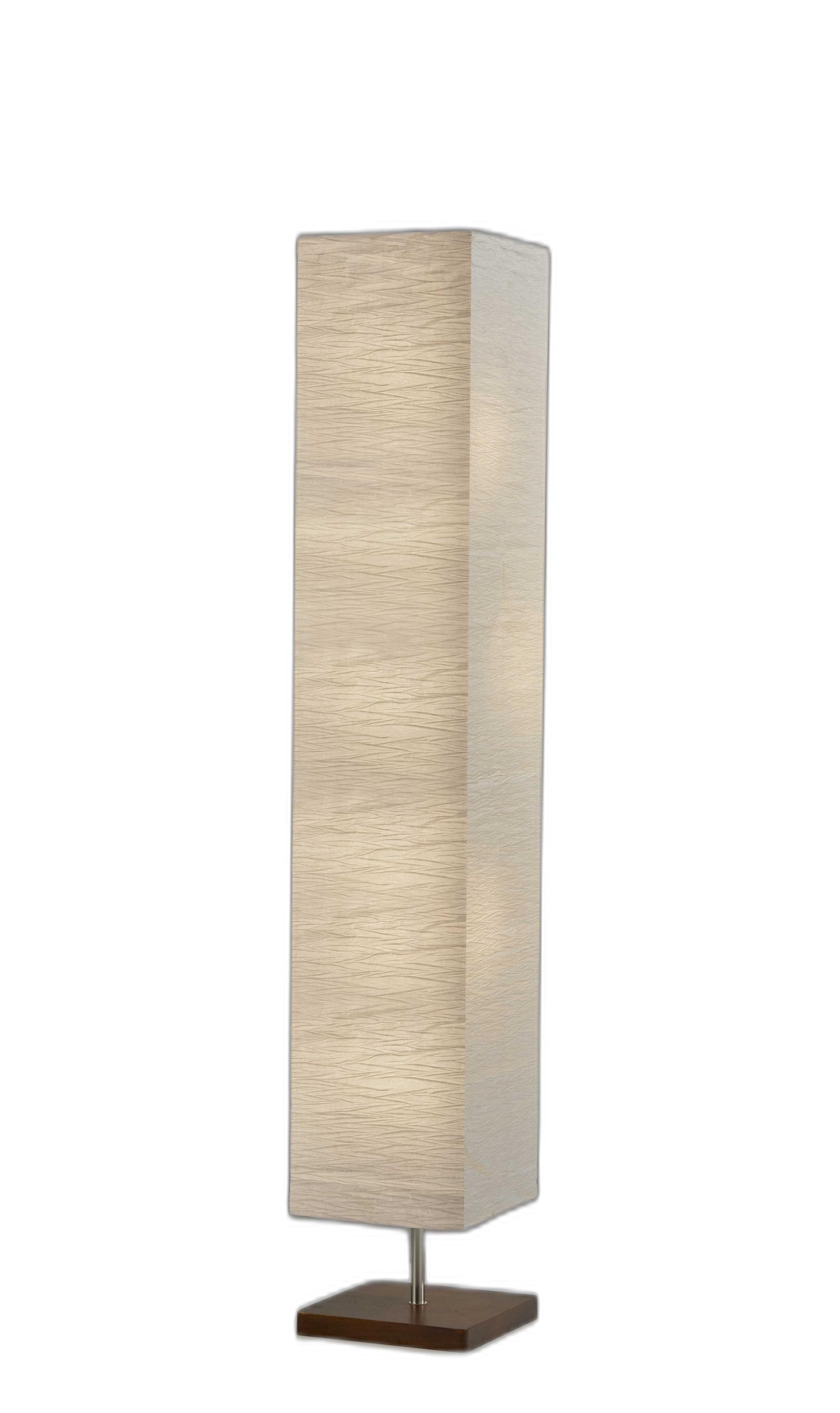 57 Two Light Column Floor Lamp With White Rectangular Shade