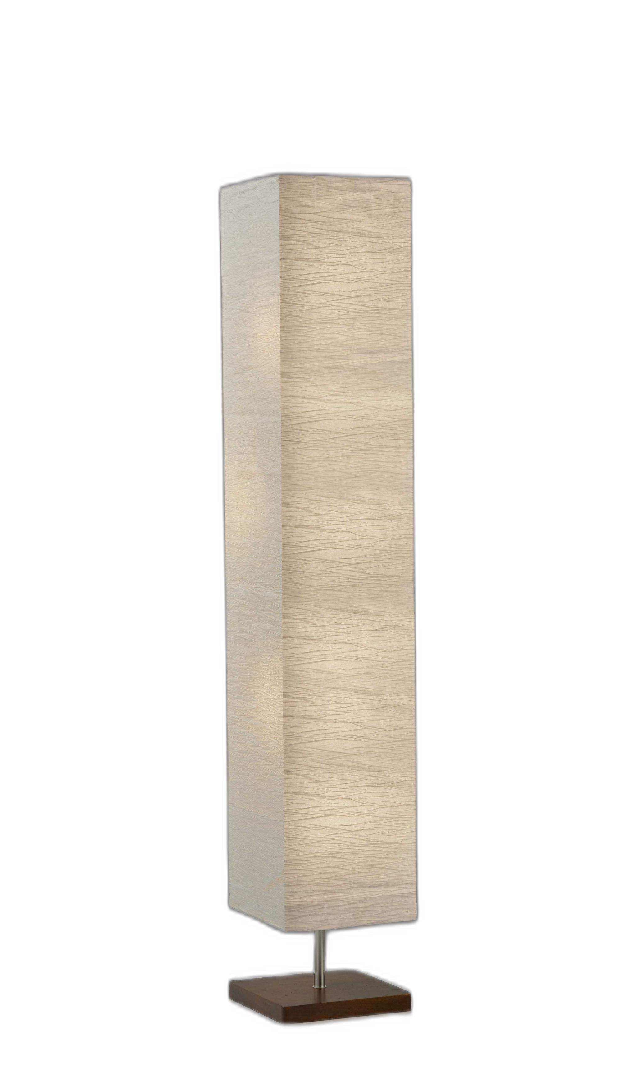 57 Two Light Column Floor Lamp With White Rectangular Shade