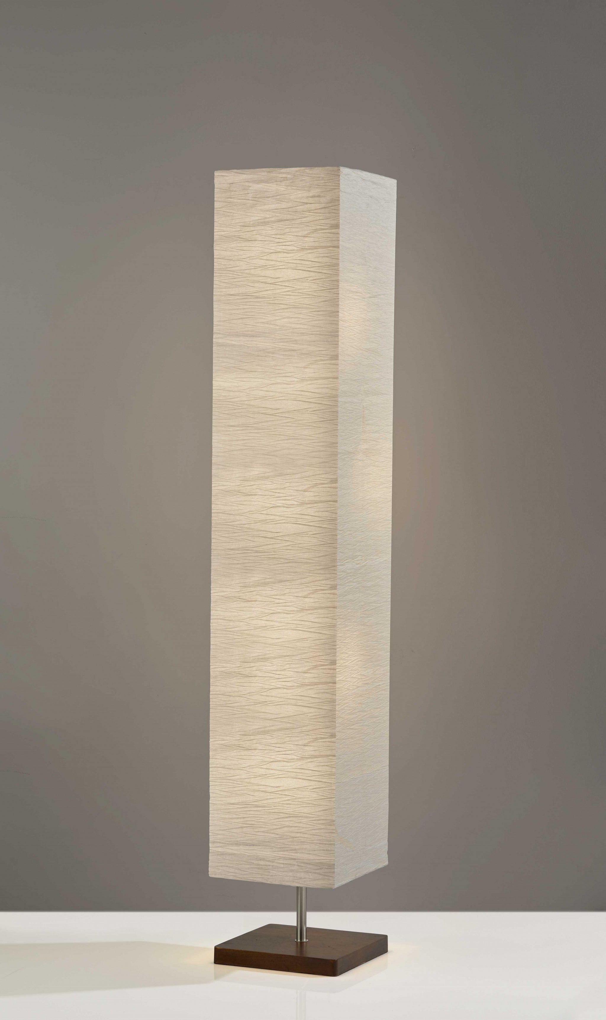 57 Two Light Column Floor Lamp With White Rectangular Shade