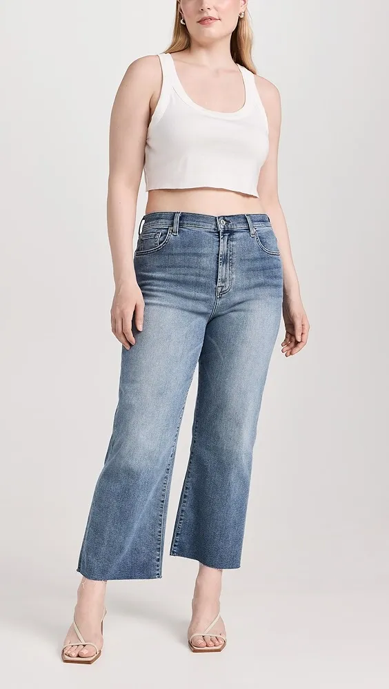 7 For All Mankind   Cropped Alexa Raw Cut Hem Jeans 