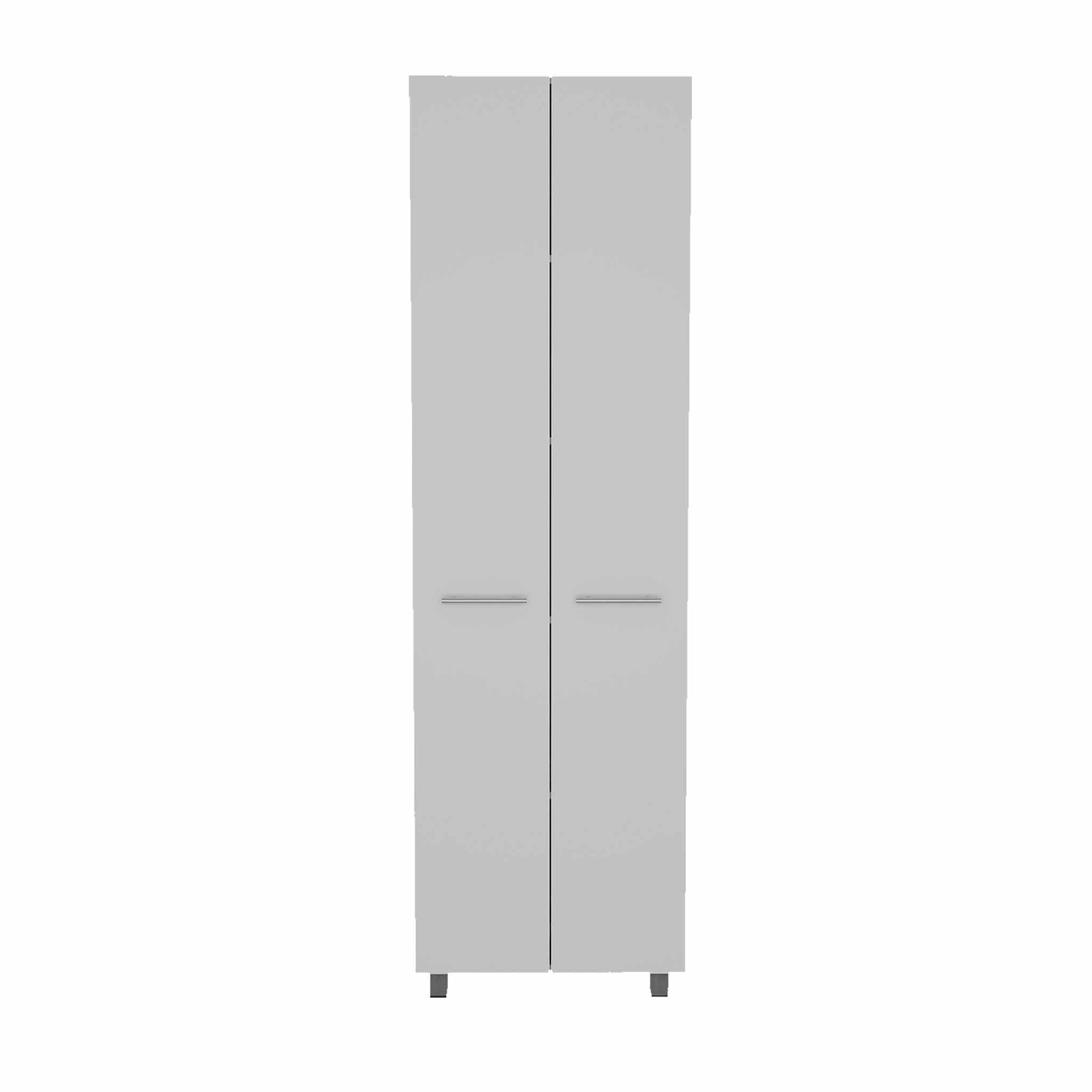 78 Modern White Pantry Cabinet with Two Full Size Doors