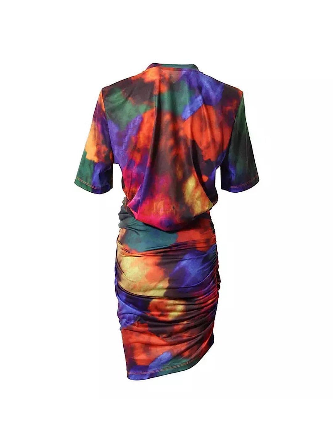 Abstract Printed Draped Bodycon Two Piece Set