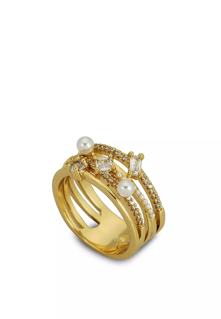 ALDO Mironi Gold Plated Pearl Ring