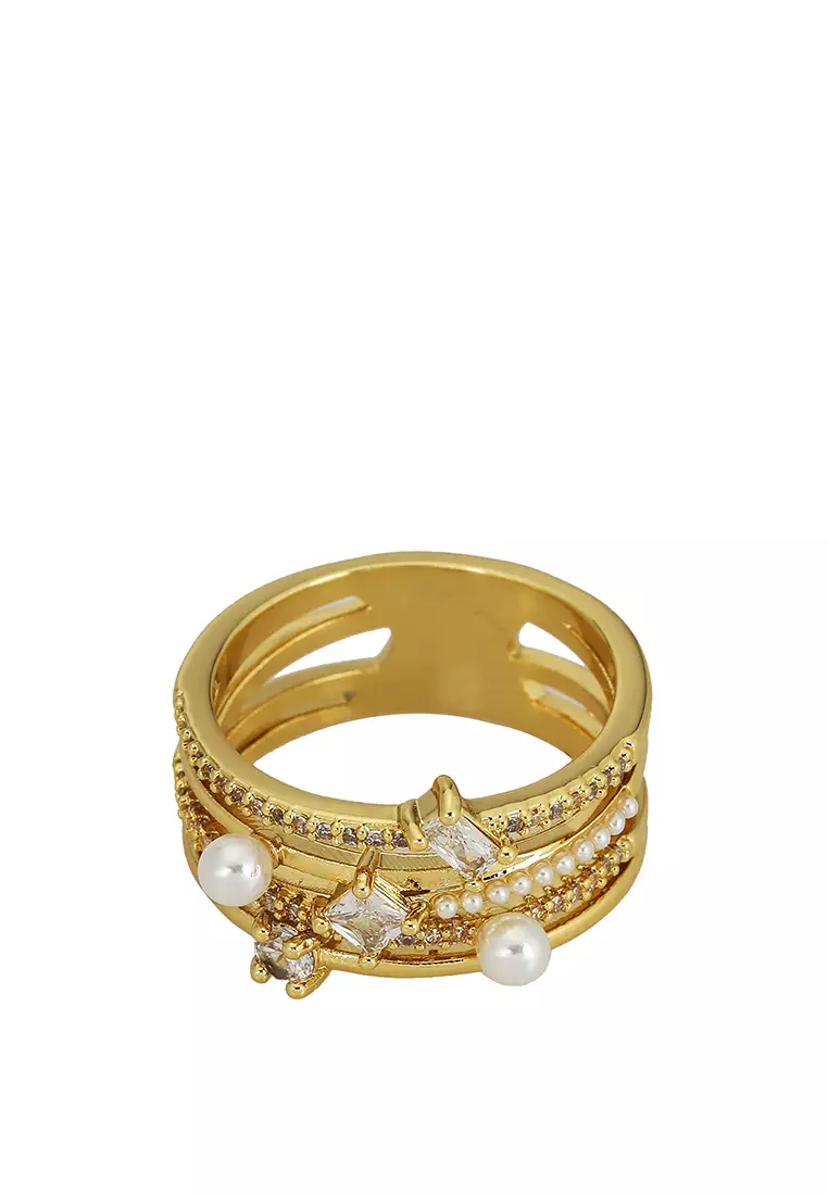 ALDO Mironi Gold Plated Pearl Ring