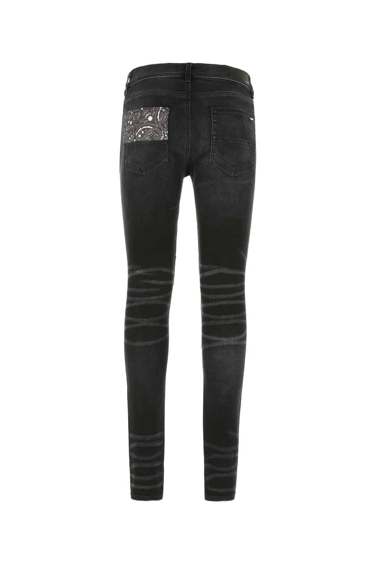 Amiri Bandana-Print Distressed Low-Rise Jeans