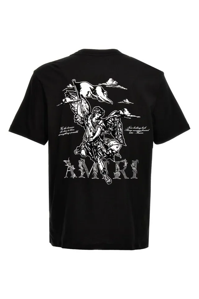 AMIRI  |Crew Neck Street Style Cotton Short Sleeves Logo