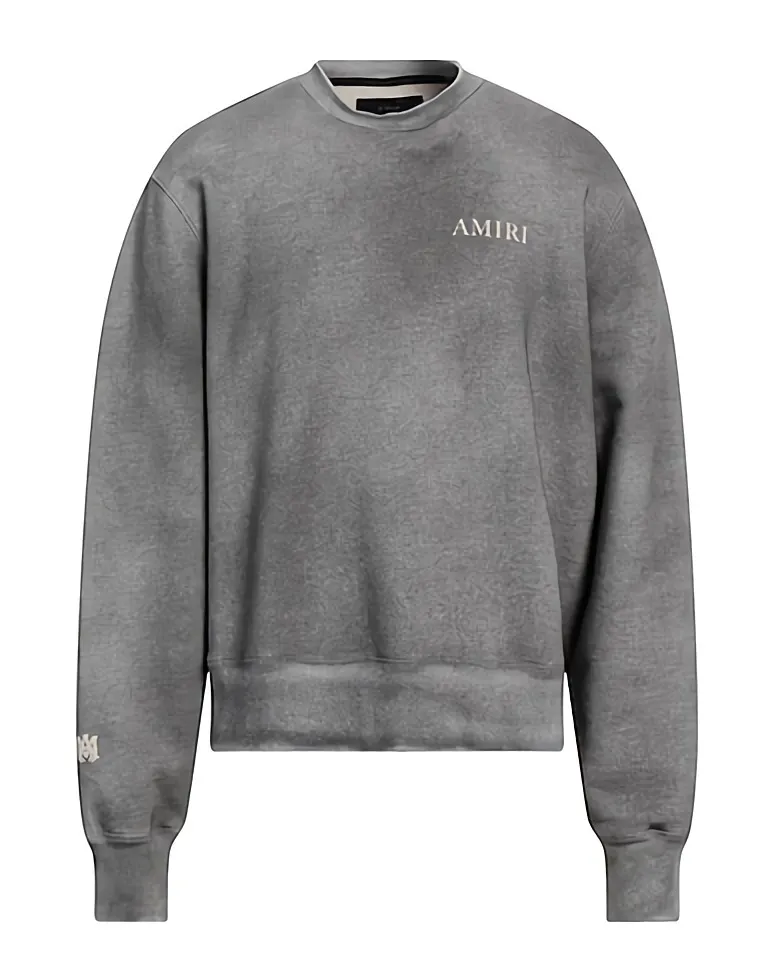 AMIRI  |Crew Neck Street Style Long Sleeves Plain Cotton Logo