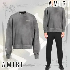 AMIRI  |Crew Neck Street Style Long Sleeves Plain Cotton Logo