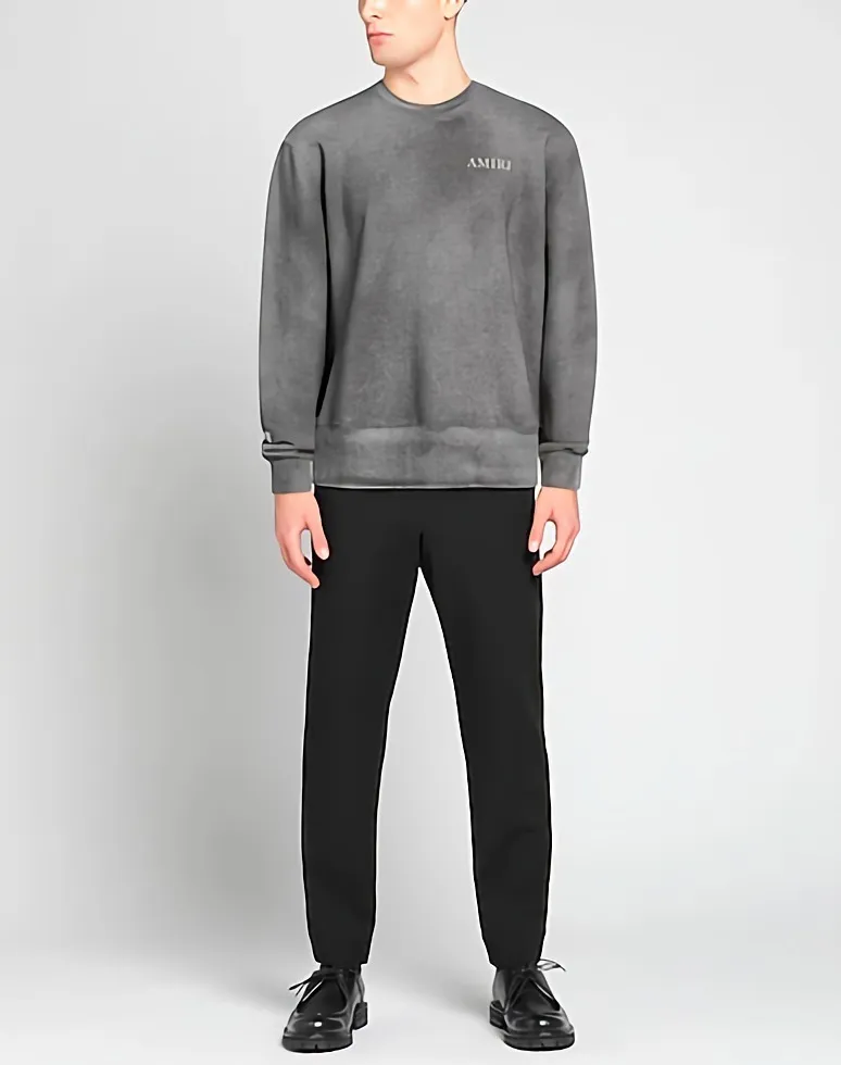 AMIRI  |Crew Neck Street Style Long Sleeves Plain Cotton Logo