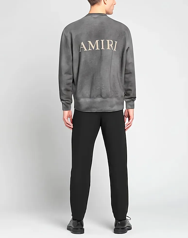 AMIRI  |Crew Neck Street Style Long Sleeves Plain Cotton Logo