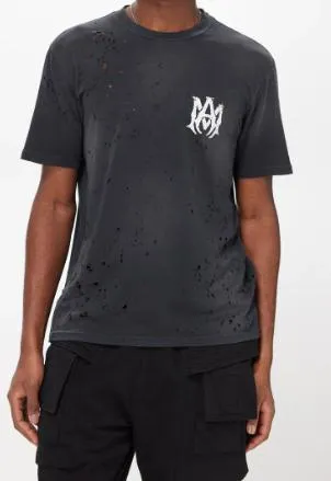 AMIRI  |Crew Neck Unisex Street Style Cotton Short Sleeves Logo