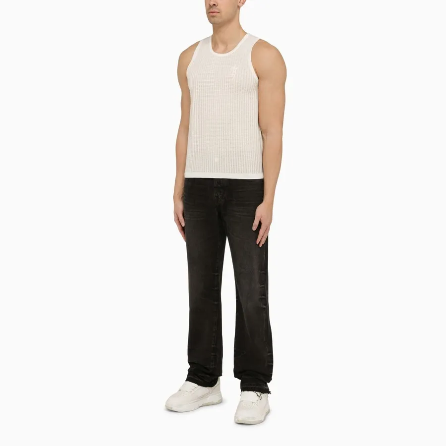 AMIRI  |Linen Street Style Plain Cotton Logo Tanks