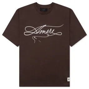 Amiri Stitch Tee - Shaved Chocolate