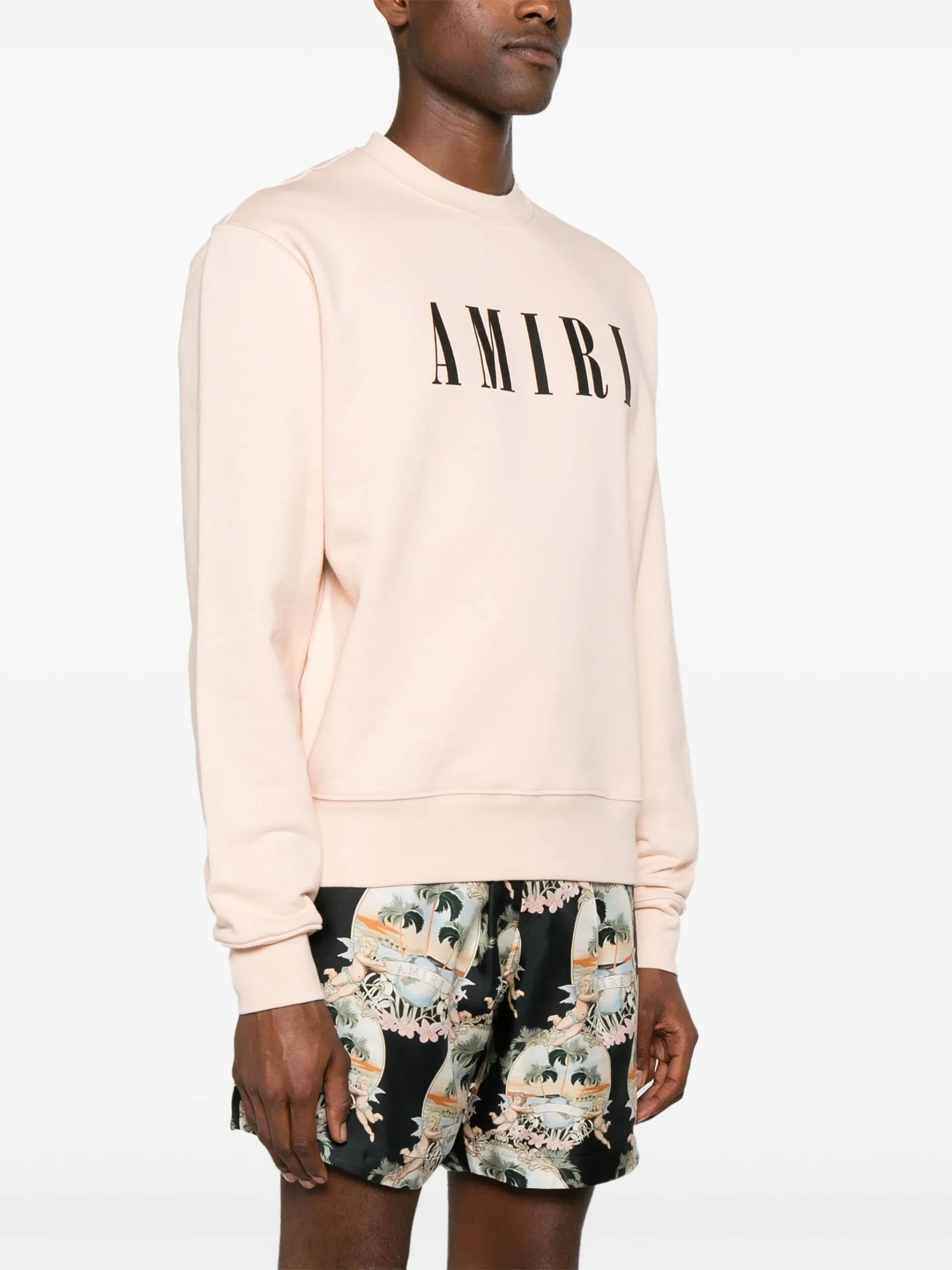 AMIRI  |Street Style Long Sleeves Plain Cotton Logo Sweatshirts