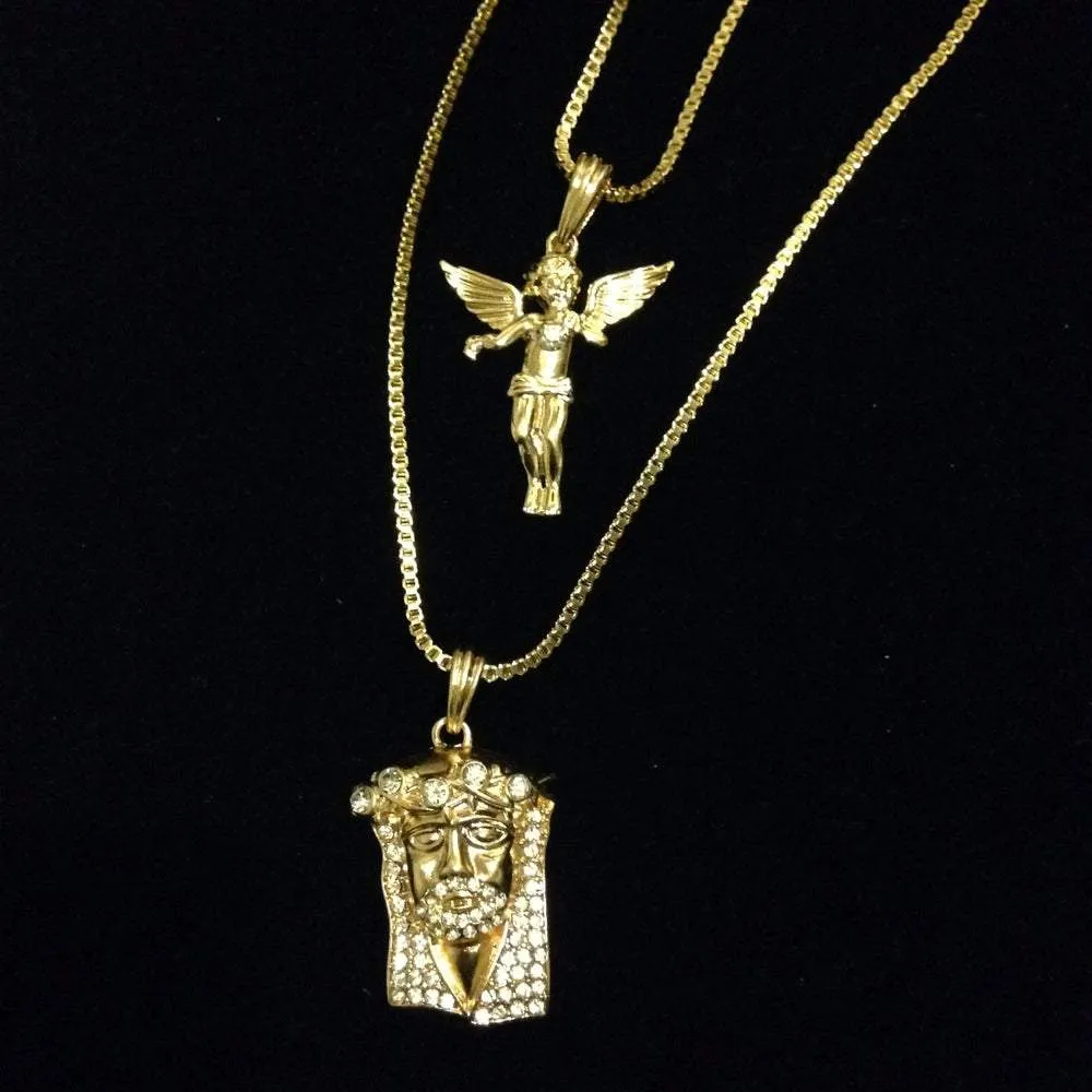 Angel / Jesus Piece with Stones Set