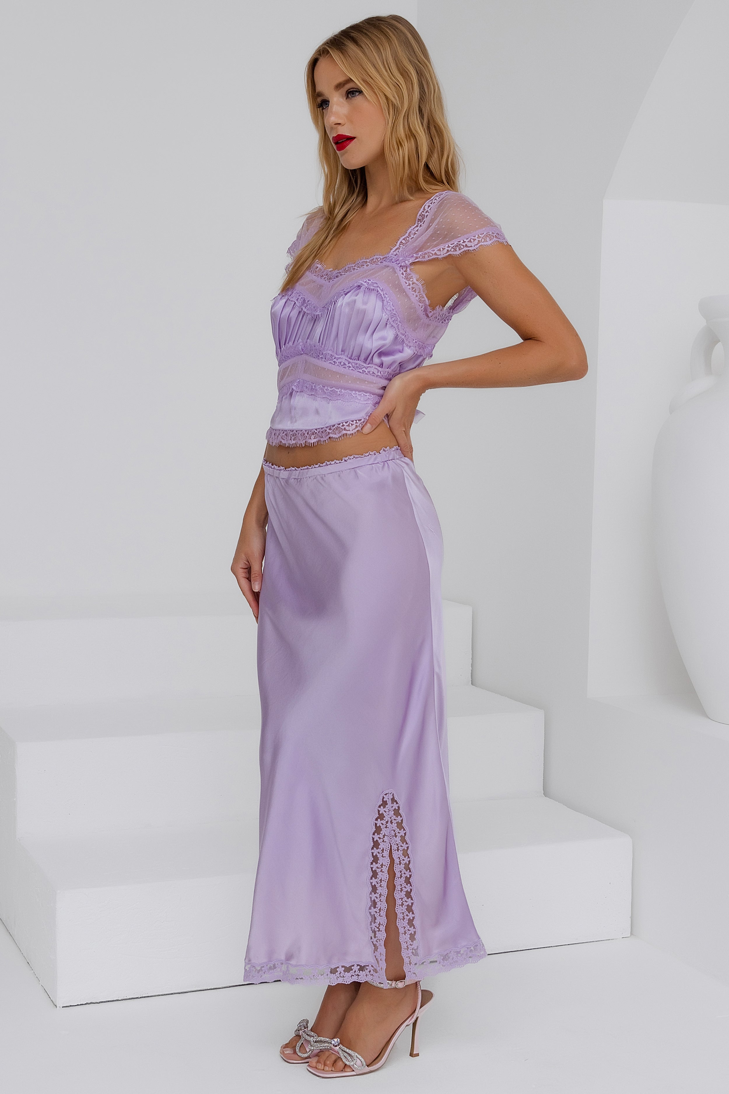 Angel Lace Top - Pastel Lilac