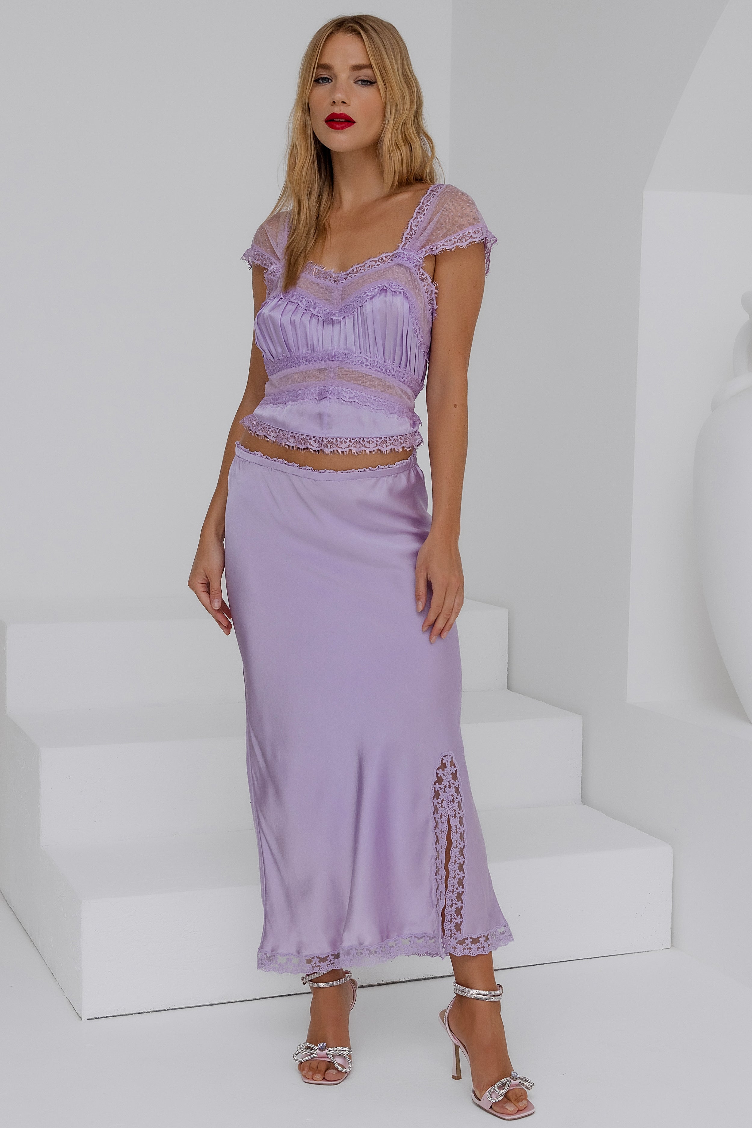 Angel Lace Top - Pastel Lilac