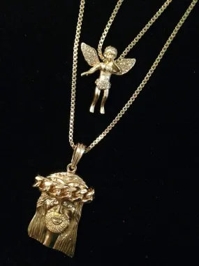 Angel with Bling Wing / Jesus piece with Link Crown Set