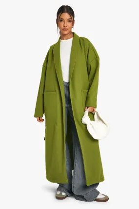 Belted Wool Look Coat