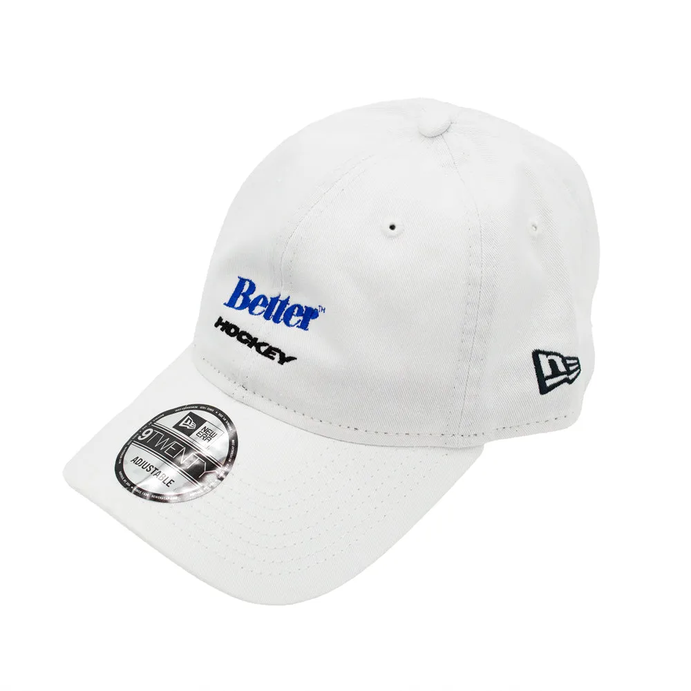 Better GIFT SHOP SHERWOOD BETTER HOCKEY NEW ERA ADJUSTABLE HAT // WHITE