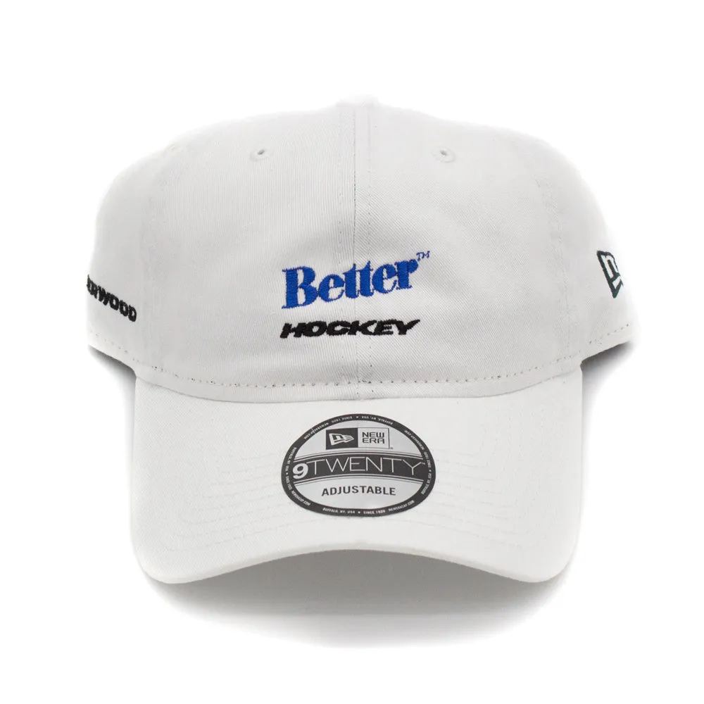 Better GIFT SHOP SHERWOOD BETTER HOCKEY NEW ERA ADJUSTABLE HAT // WHITE