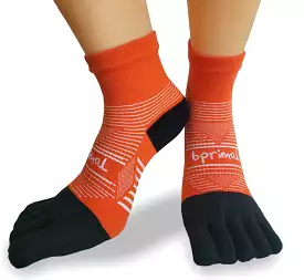 Bprimal Performance Five-Toe Socks - Regular Weight - Mini-Crew - Sunrise