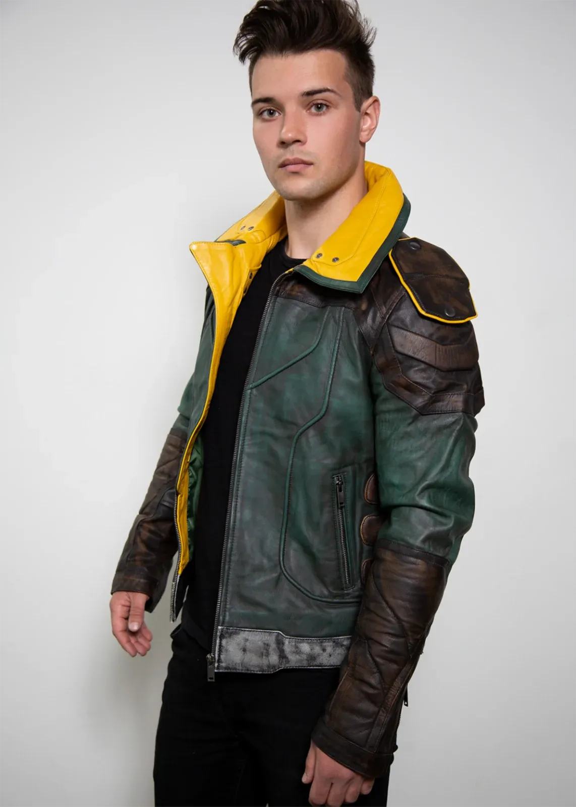 Buy Mens Zane Limited Edition Borderlands Leather Jacket Green | LucaJackets