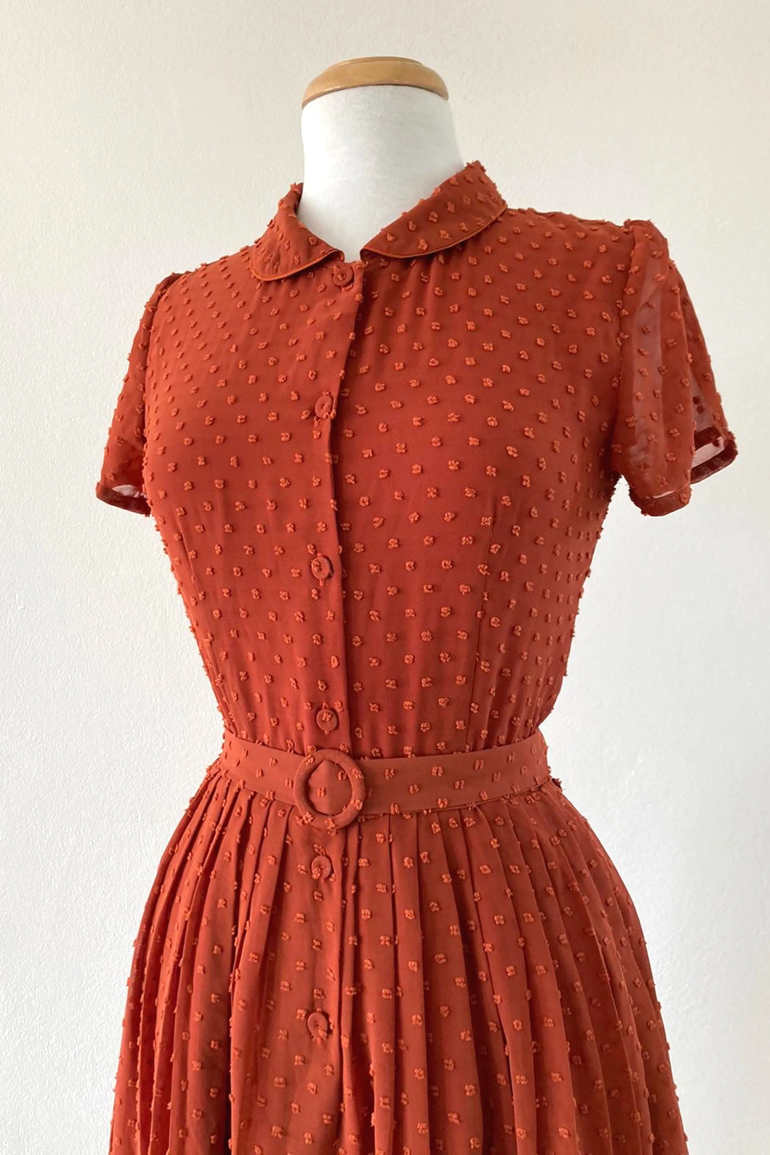 Camille Dots Orange Dress