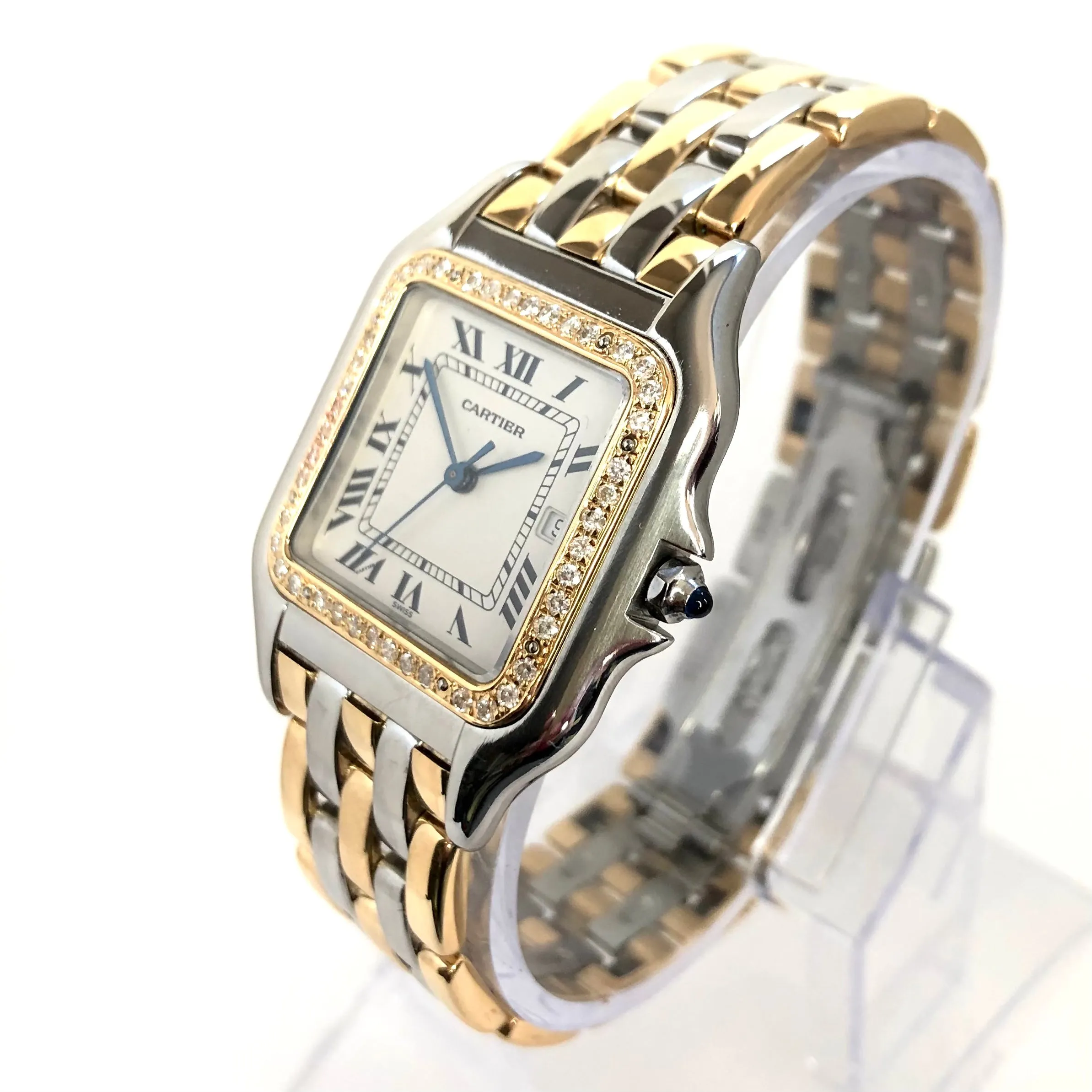 CARTIER PANTHERE 29mm 3 Row Gold 0.55TCW DIAMOND Watch