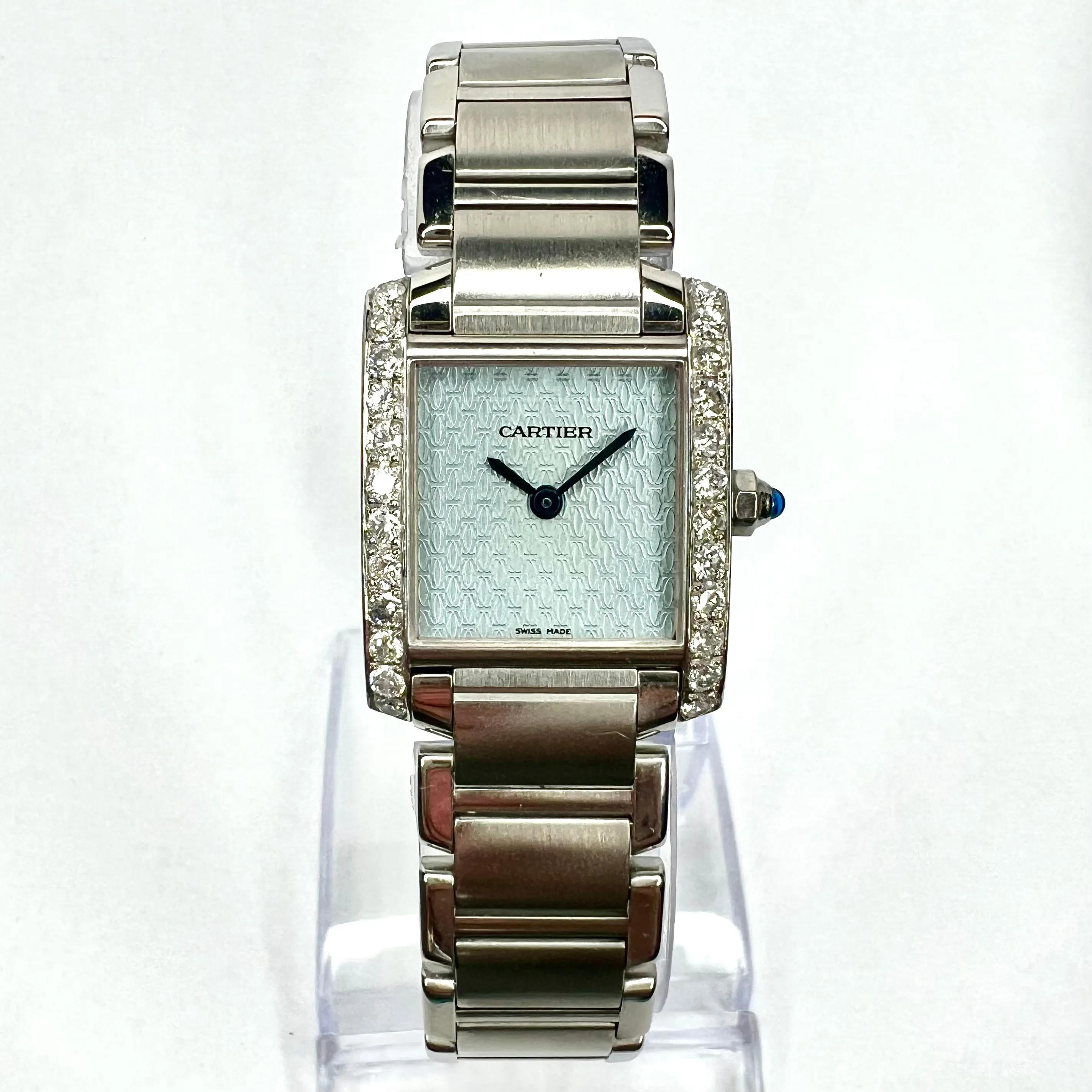 CARTIER TANK FRANCAISE Quartz 20mm Steel LMT EDITION Dial 0.80TCW DIAMOND Watch