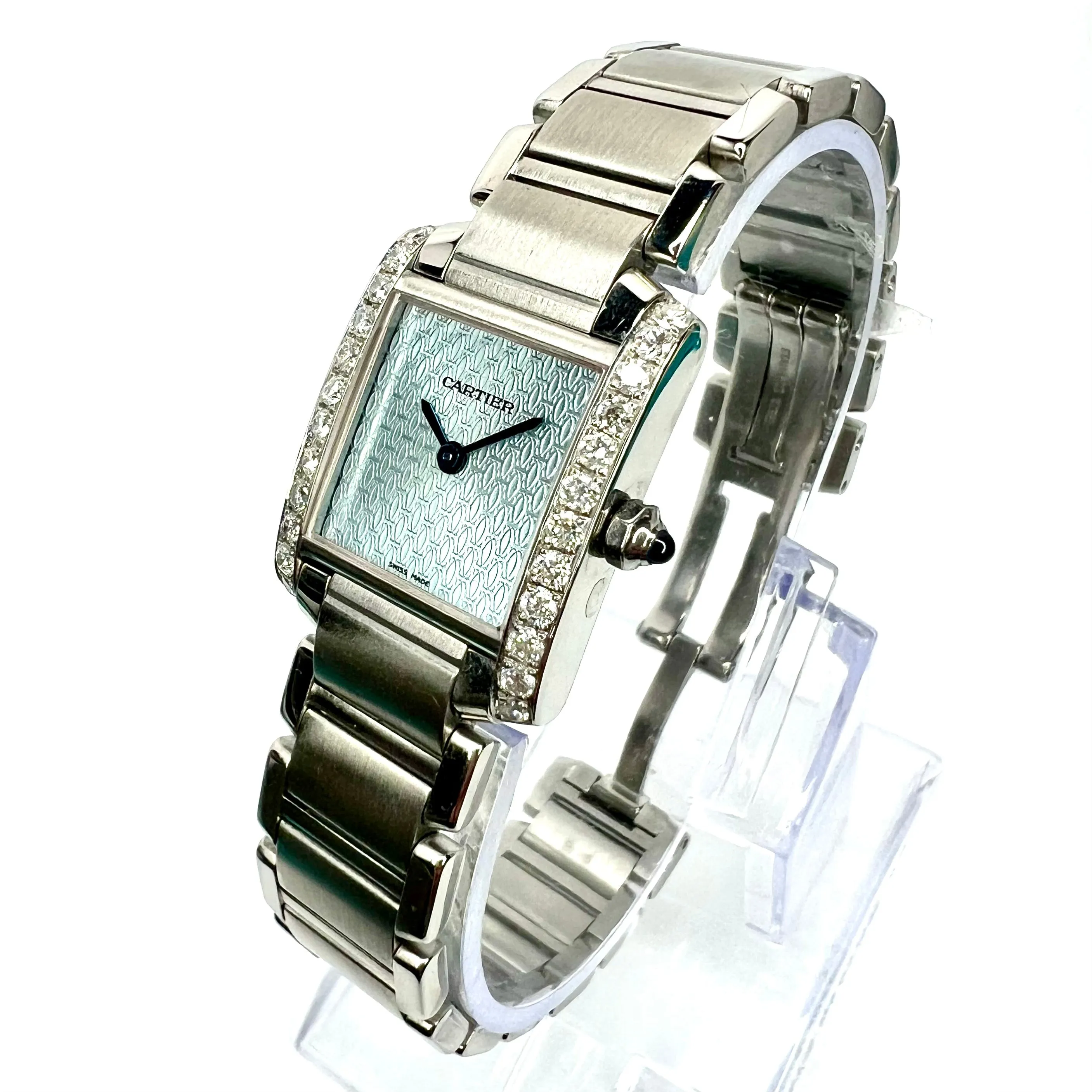 CARTIER TANK FRANCAISE Quartz 20mm Steel LMT EDITION Dial 0.80TCW DIAMOND Watch