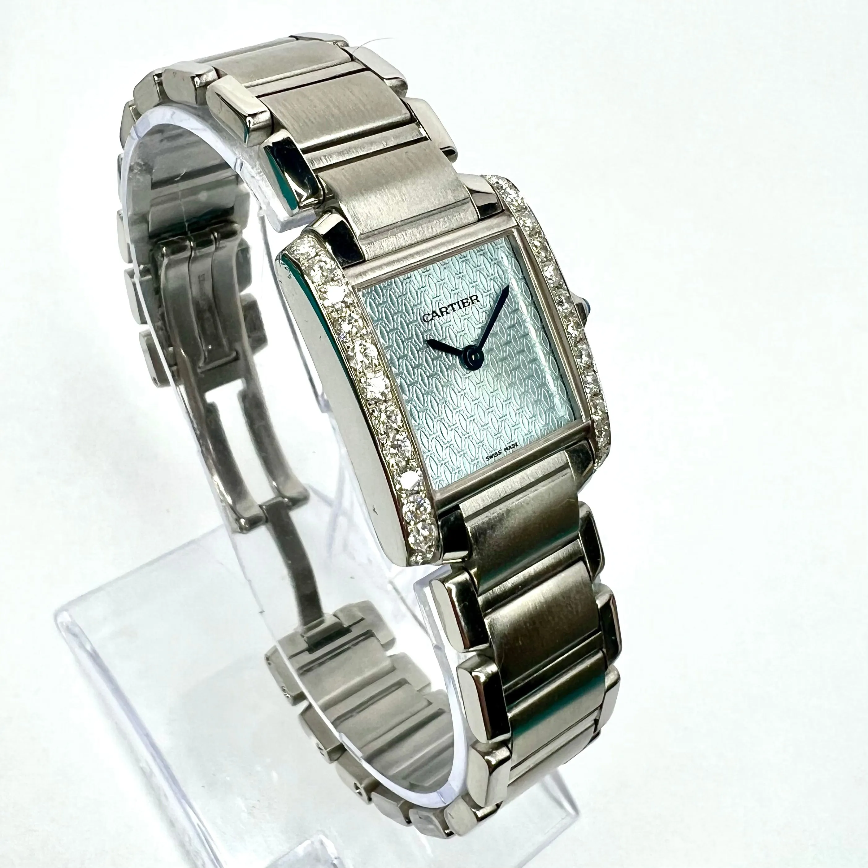 CARTIER TANK FRANCAISE Quartz 20mm Steel LMT EDITION Dial 0.80TCW DIAMOND Watch