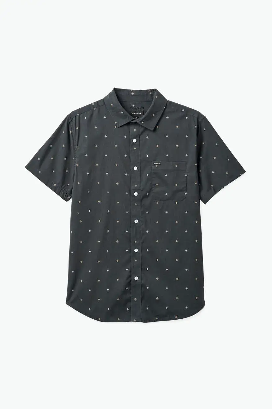 Charter Print S/S Shirt - Washed Black Pyramid