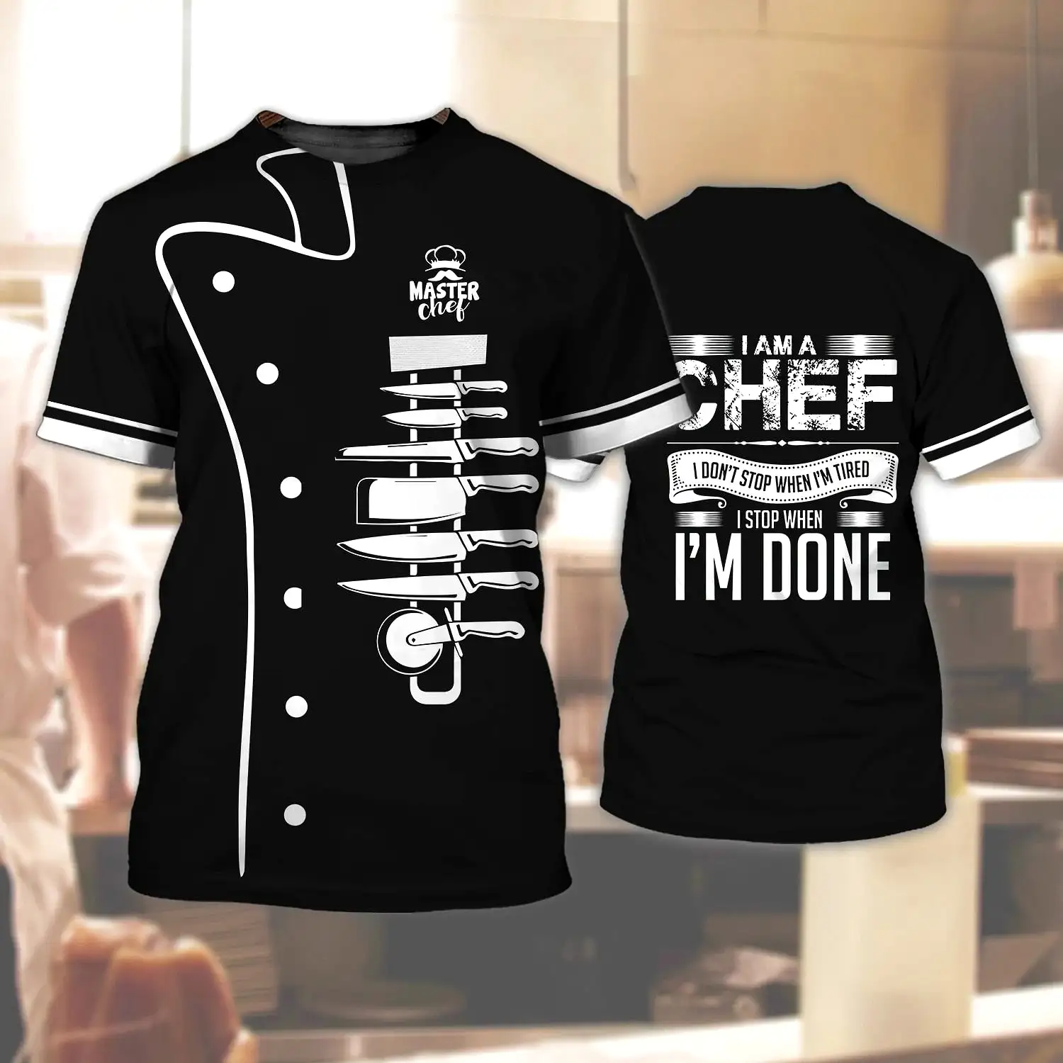 Chef T-shirts 3D Custom Printed O-Neck Oversized