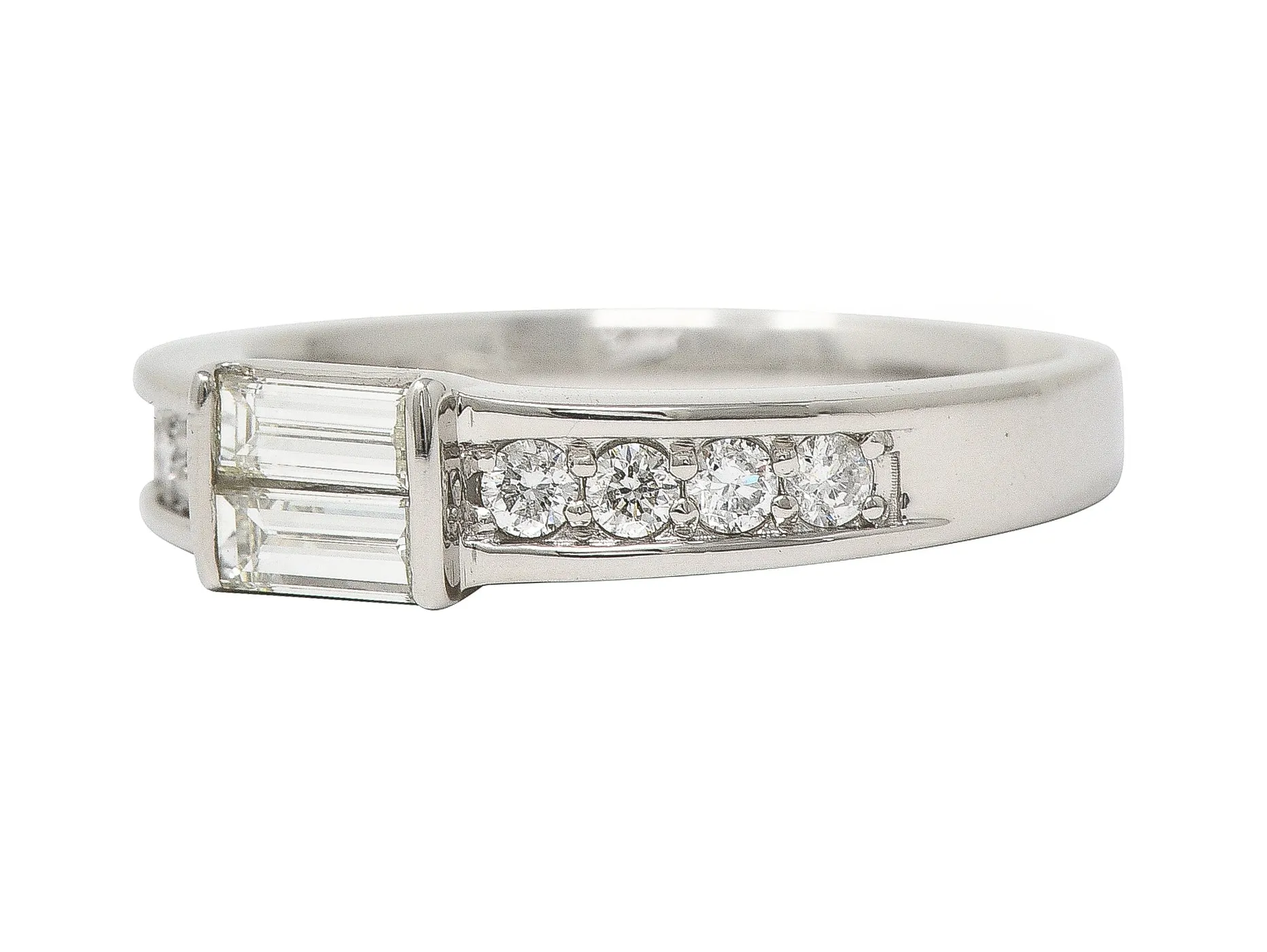 Contemporary 0.56 CTW Diamond Platinum Band Ring