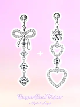 Coquette Bling Tassels Belly Ring 2 Pieces Set