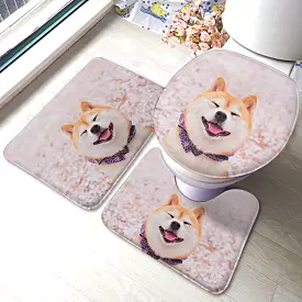 Custom Photo Bathroom Rug Set 3 Piece Personalized Non Slip Bath Mat