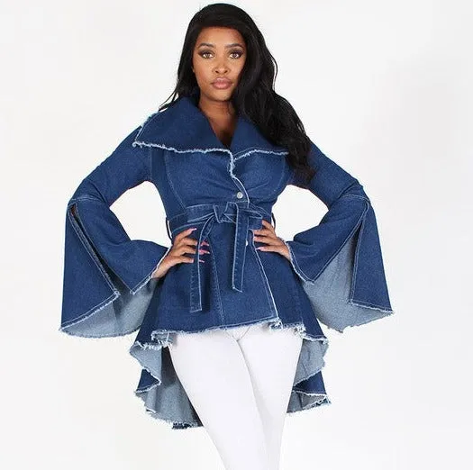 Denim High Low Jacket