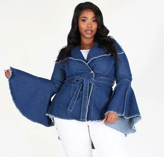 Denim High Low Jacket