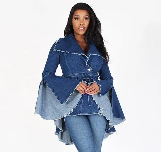 Denim High Low Jacket