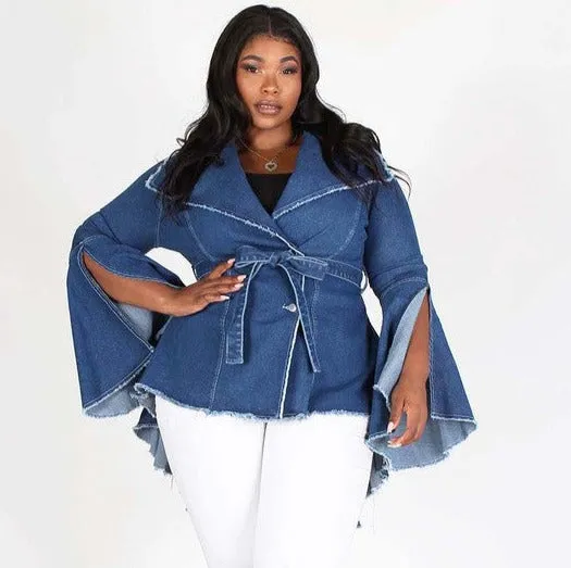 Denim High Low Jacket