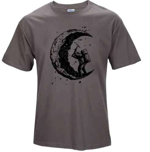 Digging The Moon O-neck T Shirts