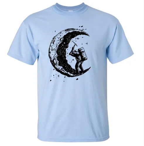 Digging The Moon O-neck T Shirts